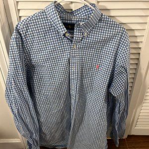 Polo Ralph Lauren Blue and White Checkered XL Shirt